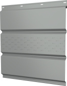 Софит металлический Классик v02 Grand Line центральная перфорация 0,5 Satin с пленкой RAL 9006 бело-алюминиевый Центр Кровли