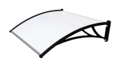 Козырек Krovent из поликарбоната 1200х930х280 молочный (черный кронштейн) Центр Кровли