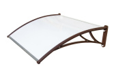 Козырек Krovent из поликарбоната 1500х930х280 молочный (коричневый кронштейн) Центр Кровли