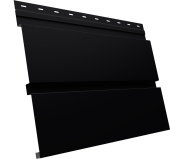 Софит металлический Квадро Брус v02 Grand Line без перфорации 0,45 Drap TX RAL 9005 черный Центр Кровли