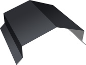 Парапетная крышка угольная 150мм Grand Line 0,5 Полидэкстер RAL 7024 мокрый асфальт (3м) Центр Кровли