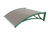 картинка Козырек Krovent из поликарбоната 1500х930х280 серебристый (зеленый кронштейн) Центр Кровли Козырек Krovent из поликарбоната 1500х930х280 серебристый (зеленый кронштейн) Центр Кровли