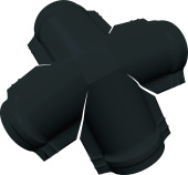 картинка Четверник конька малого полукруглого Grand Line 0,5 Drap с пленкой RAL 7016 антрацитово-серый Центр Кровли Четверник конька малого полукруглого Grand Line 0,5 Drap с пленкой RAL 7016 антрацитово-серый Центр Кровли