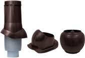 Комплект канализационный Gervent Статик для кровли Каскад изолированный 110/160мм темно-коричневый Центр Кровли