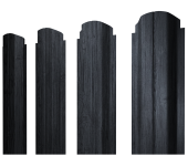 Штакетник П-образный А фигурный 0,45 Print Premium Grey Wood TwinColor Центр Кровли
