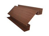 Угол внутренний сложный 75мм 0,45 Print Elite Choco Wood TwinColor (2м) Центр Кровли