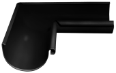 Угол желоба внутренний GL PE Matt 90 гр 125 мм RAL 9005 черный Центр Кровли