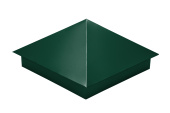 Колпак на столб 390х390мм 0,5 Satin с пленкой RAL 6005 зеленый мох Центр Кровли