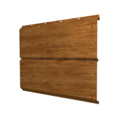 Софит ЭкоБрус new c перфорацией 0,45 Print Elite с пленкой Golden Wood TwinColor Центр Кровли