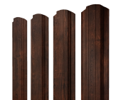 Штакетник Прямоугольный фигурный 0,45 Print Premium Cherry Wood Dark FTC Центр Кровли