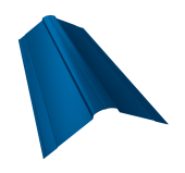 Планка конька фигурного 150x150 0,5 Satin с пленкой RAL 5005 сигнальный синий (2м) Центр Кровли