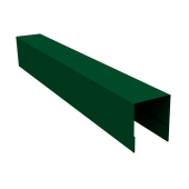 Планка боковая для забора из сайдинга (Квадро брус, Вертикаль) 0,45 PE-Double RAL 6005 зеленый мох (2м) Центр Кровли