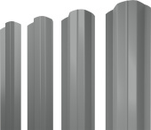 Штакетник М-образный B фигурный Grand Line 0,45 PE RAL 9006 бело-алюминиевый Центр Кровли