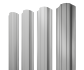 Штакетник Прямоугольный фигурный 0,45 PE RAL 9006 бело-алюминиевый Центр Кровли