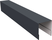 Планка боковая для забора из сайдинга Блок-хаус новый Grand Line 0,5 Полидэкстер RAL 7024 мокрый асфальт (2,5м) Центр Кровли