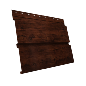 Софит металлический Квадро Брус без перфорации 0,45 Print Elite с пленкой Cherry Wood TwinColor Центр Кровли