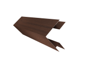Угол внешний сложный 75х75 0,45 Print Elite Choco Wood TwinColor (2м) Центр Кровли