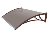 картинка Козырек Krovent из поликарбоната 1500х930х280 бронзовый (коричневый кронштейн) Центр Кровли Козырек Krovent из поликарбоната 1500х930х280 бронзовый (коричневый кронштейн) Центр Кровли