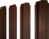Штакетник П-образный B фигурный Grand Line 0,45 Print Elite Choco Wood TwinColor Центр Кровли