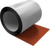 Отмотка Inside Grand Line с внутренним диаметром намотки 600мм 0,45 Drap TR с пленкой RAL 8004 терракота Центр Кровли