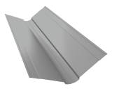 Планка ендовы верхней фигурной 150x150 0,5 Satin с пленкой RAL 9006 бело-алюминиевый (2м) Центр Кровли