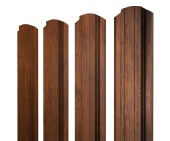 Штакетник Прямоугольный фигурный 0,45 Print-Double Premium Golden Wood Fresh Центр Кровли