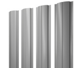 Штакетник Полукруглый Slim с прямым резом 0,5 Satin RAL 9006 бело-алюминиевый Центр Кровли
