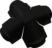 картинка Четверник конька малого полукруглого Grand Line 0,5 Drap с пленкой RAL 9005 черный Центр Кровли Четверник конька малого полукруглого Grand Line 0,5 Drap с пленкой RAL 9005 черный Центр Кровли