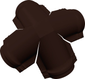 картинка Четверник конька малого полукруглого Grand Line 0,5 Drap с пленкой RAL 8017 шоколад Центр Кровли Четверник конька малого полукруглого Grand Line 0,5 Drap с пленкой RAL 8017 шоколад Центр Кровли