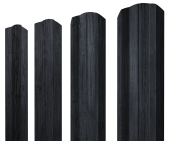 Штакетник М-образный А фигурный 0,45 Print Premium Grey Wood TwinColor Центр Кровли