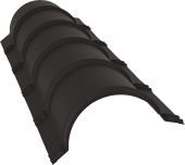 Планка конька полукруглого Grand Line 0,5 GreenCoat Pural БТ матовый RR 32 темно-коричневый (RAL 8019 серо-коричневый) (1,97м) Центр Кровли