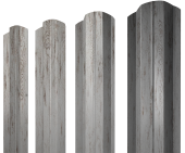 Штакетник М-образный B фигурный 0,45 Print Elite Snow Wood TwinColor Центр Кровли