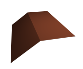 Планка конька плоского190х190 0,5 Satin с пленкой RAL 8004 терракота (2м) Центр Кровли