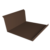 Планка примыкания нижняя 20х122х260х15 Grand Line 0,45 ПЭ двухсторонний с пленкой RAL 8017 шоколад (3м) Центр Кровли