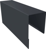 Планка П-образная заборная 17 Grand Line 0,45 Drap СТ двухсторонний RAL 7024 мокрый асфальт (3м) Центр Кровли