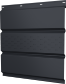 Софит металлический Классик Grand Line центральная перфорация 0,4 PE с пленкой RAL 7024 мокрый асфальт Центр Кровли