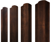 Штакетник М-образный B фигурный 0,45 Print-Double Premium Cherry Wood Dark F Центр Кровли