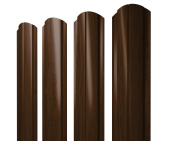 Штакетник Полукруглый Slim фигурный 0,45 Print Elite Choco Wood TwinColor Центр Кровли