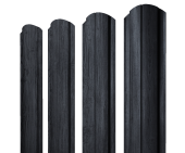 Штакетник Полукруглый Slim фигурный 0,45 Print Premium Grey Wood TwinColor Центр Кровли