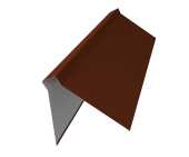 Планка конька плоского 220х50х220 0,5 Satin с пленкой RAL 3009 оксидно-красный (2м) Центр Кровли