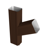 Тройник прямоугольный правый Vortex Lite PE RAL 8017 шоколад Центр Кровли