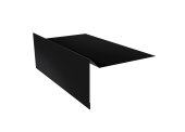 Планка ветровая для мягкой кровли простая 100х20х100 0,5 Satin с пленкой RAL 9005 черный (3м) Центр Кровли