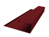 Планка торцевая страховочная 0,45 PE-Double с пленкой RAL 3005 красное вино (3м) Центр Кровли
