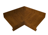 Угол отлива внутренний 70 0,45 Print Elite с пленкой Golden Wood TwinColor Центр Кровли