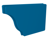 Заглушка желоба правая Vortex Lite 130мм RAL 5005 сигнальный синий Центр Кровли