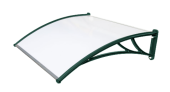 картинка Козырек Krovent из поликарбоната 1500х930х280 молочный (зеленый кронштейн) Центр Кровли Козырек Krovent из поликарбоната 1500х930х280 молочный (зеленый кронштейн) Центр Кровли