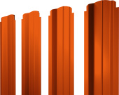 Штакетник П-образный B фигурный Grand Line 0,45 PE RAL 2004 оранжевый Центр Кровли