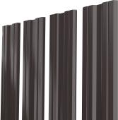 Штакетник Twin XL с прямым резом Grand Line 0,45 PE-Double RR 32 темно-коричневый Центр Кровли