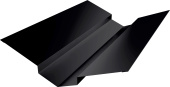 Планка ендовы верхней 88х43х43х88 Grand Line 0,45 ПЭ двухсторонний с пленкой RAL 9005 черный (2м) Центр Кровли