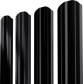 Штакетник Twin XL фигурный Grand Line 0,5 Rooftop Бархат RAL 9005 черный Центр Кровли